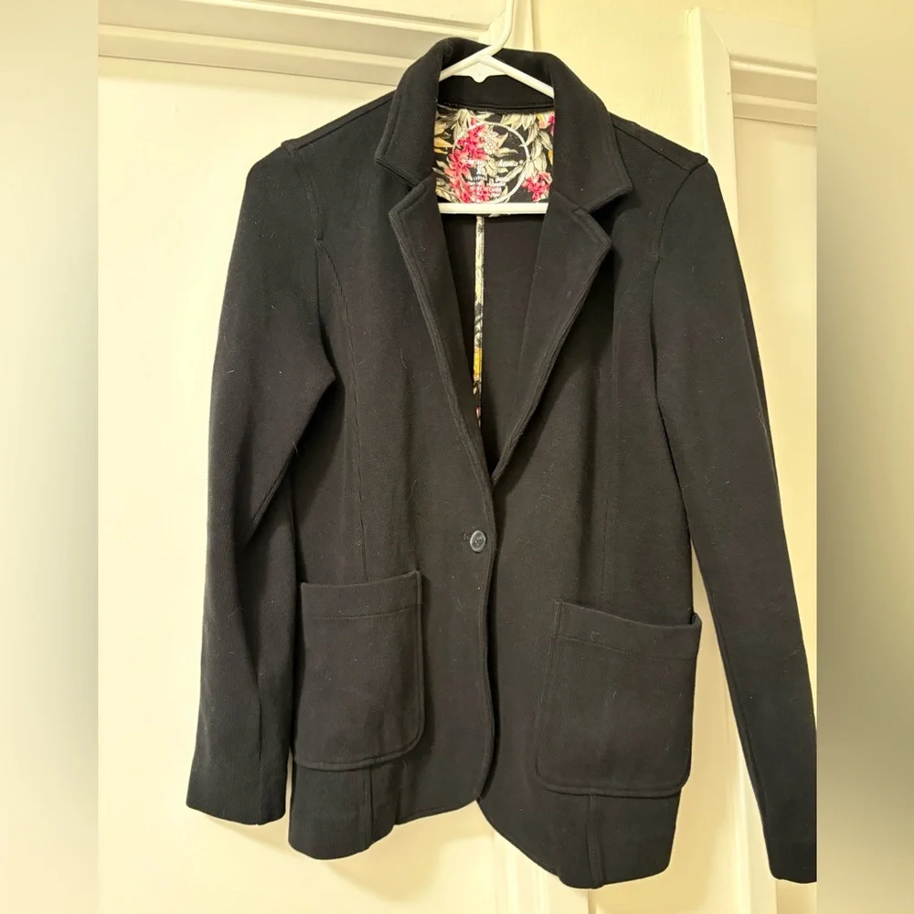Tommy Bahama Black Blazer with Floral Lining - Picture 1 of 4